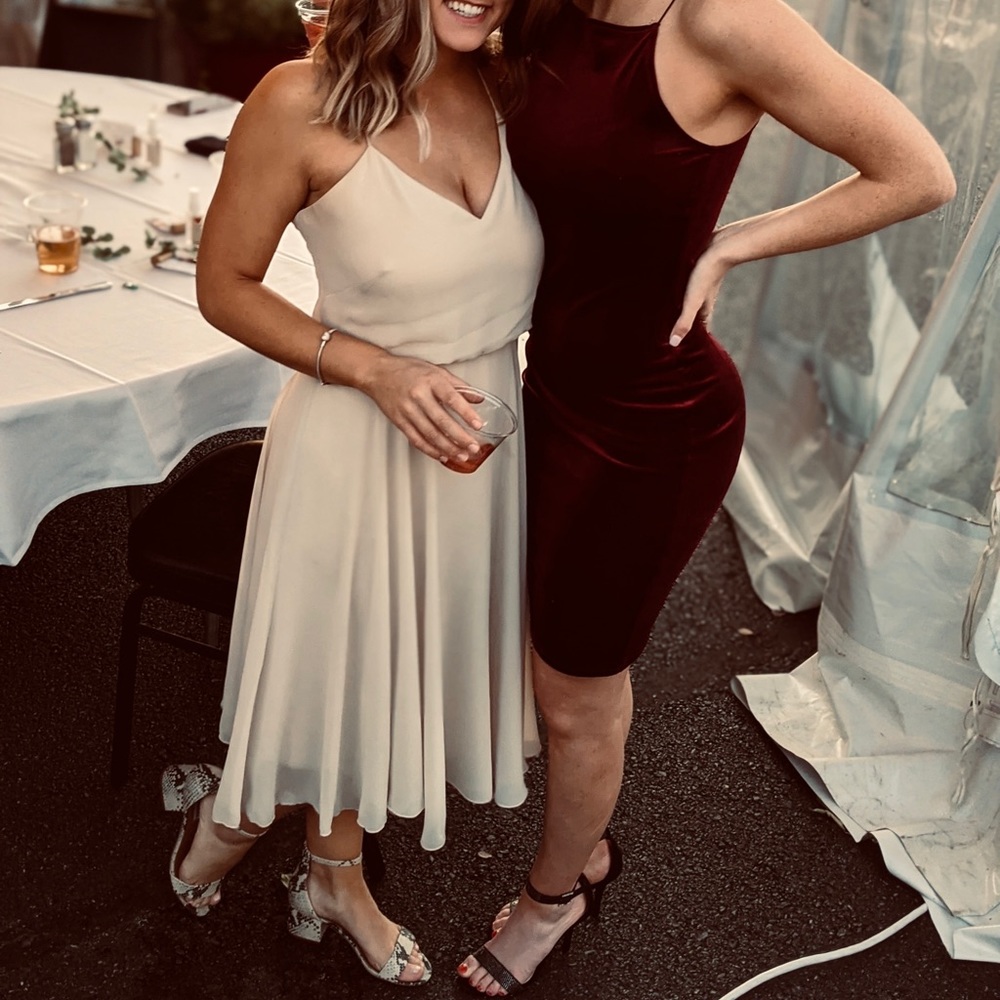 Champagne midi formal dress